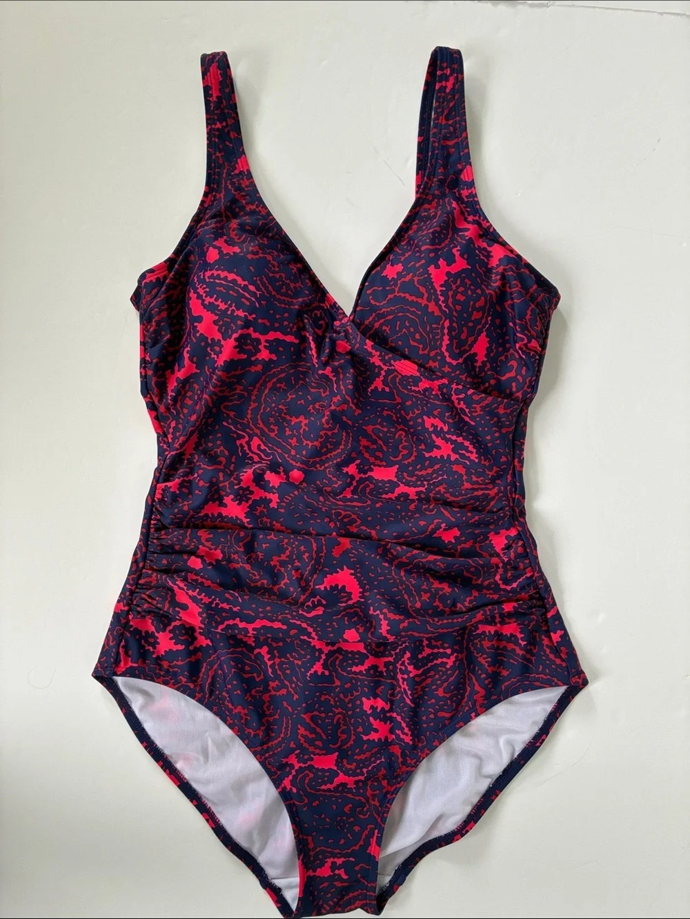 Boden Paisley One-Piece Swimsuit with V-Neck 8R